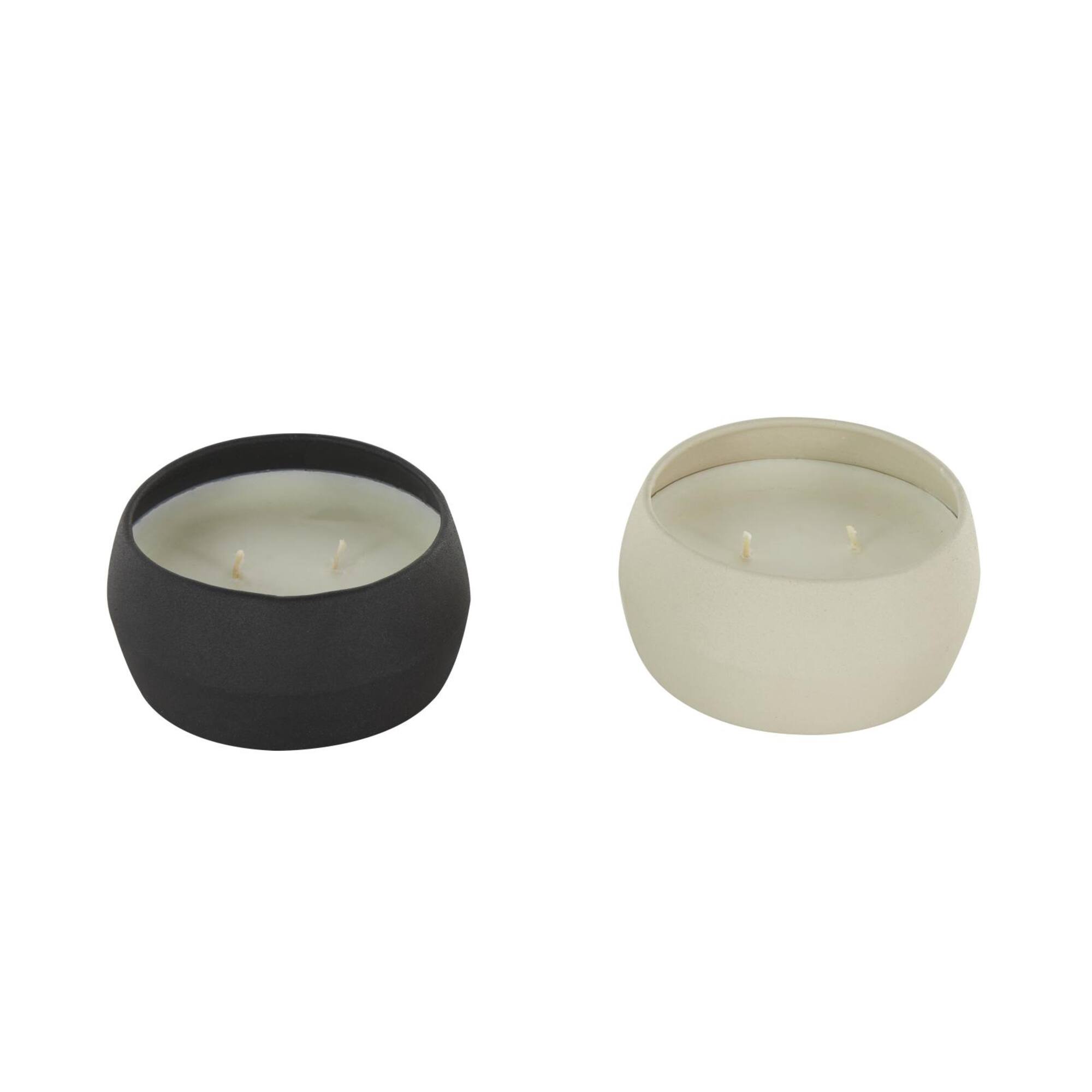 Black & White Apple Cinnamon & Creamy Vanilla Swirl Scented Textured Metal Candle Set